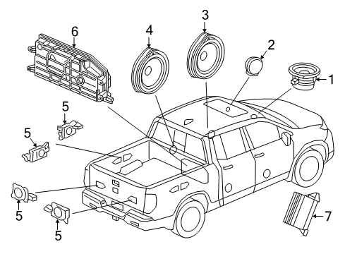 2022 Honda Ridgeline Sound System Diagram 1