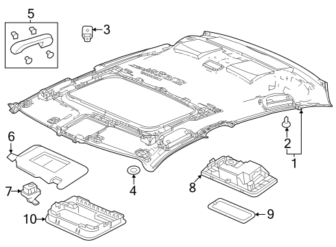 2024 Honda Accord SUNVISOR *NH900L* Diagram for 83280-30A-A01ZA