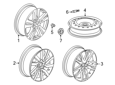 2022 Honda Pilot Wheels, Covers & Trim Diagram