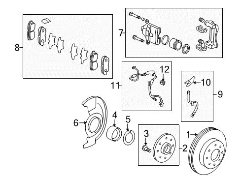 Set, Front Brake Hose Diagram for 01464-TK4-A00