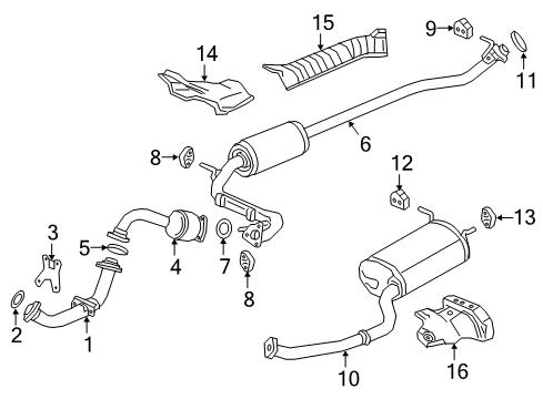 2022 Honda HR-V Exhaust Components Diagram 1