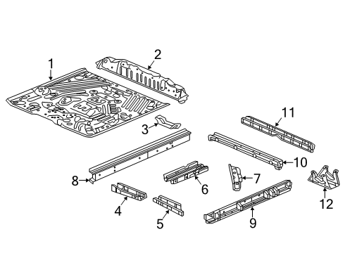 2022 Honda Passport Floor & Rails Diagram