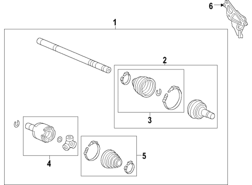 2022 Honda Pilot Axle Shafts & Joints, Drive Axles Diagram