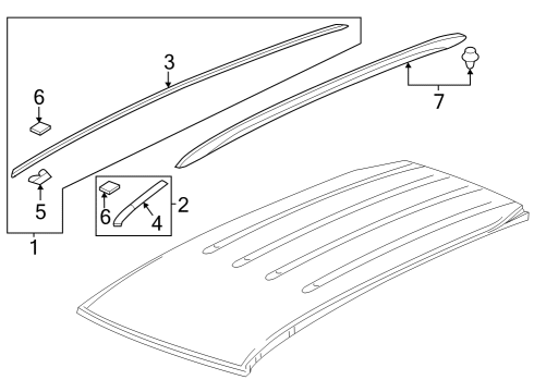 2022 Honda Pilot Exterior Trim - Roof Diagram