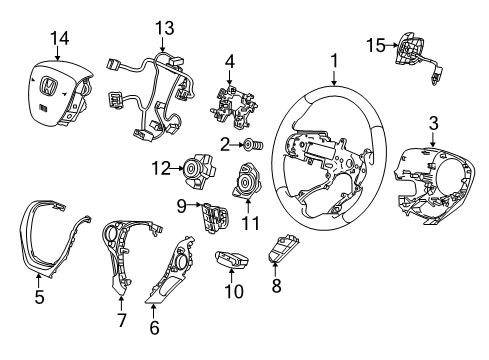 2023 Honda Ridgeline Steering Wheel & Trim Diagram