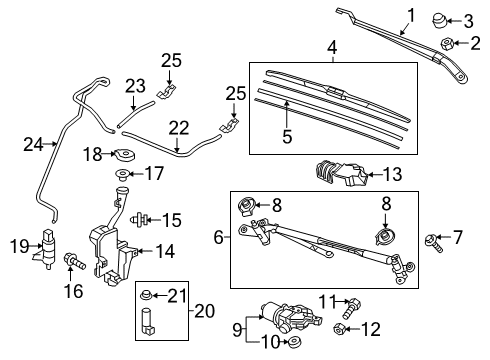 2023 Honda Passport Wiper & Washer Components Diagram 2