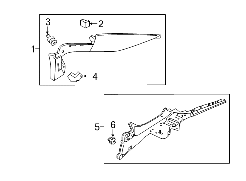 2022 Honda Accord Interior Trim - Quarter Panels Diagram