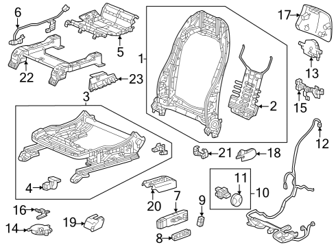 2024 Honda Pilot SWITCH, L- (8WAY) Diagram for 81654-T90-A41