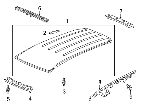 2023 Honda Passport Roof & Components Diagram