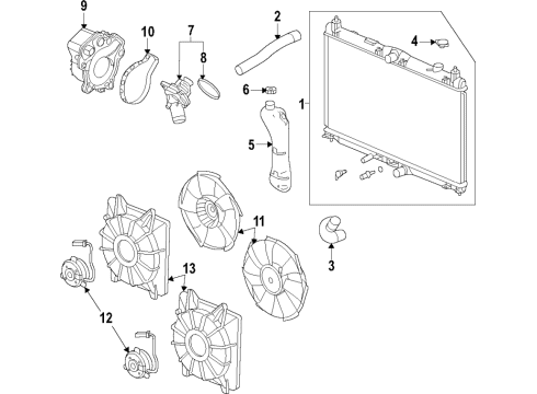 2022 Honda Insight Cooling System, Radiator, Water Pump, Cooling Fan Diagram 2