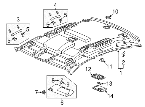 2022 Honda Accord Interior Trim - Roof Diagram