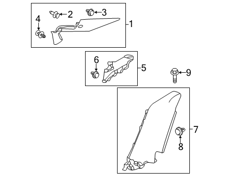 2022 Honda Insight Interior Trim - Quarter Panels Diagram