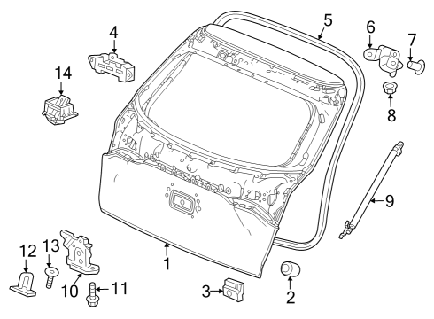 2023 Honda HR-V HINGE, TAILGATE Diagram for 68210-3M1-T01ZZ