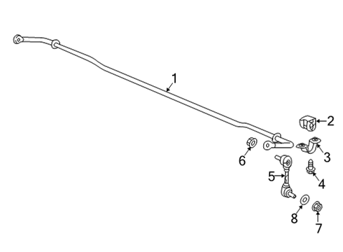 2022 Honda CR-V Hybrid Rear Suspension, Lower Control Arm, Upper Control Arm, Stabilizer Bar, Suspension Components Diagram 3