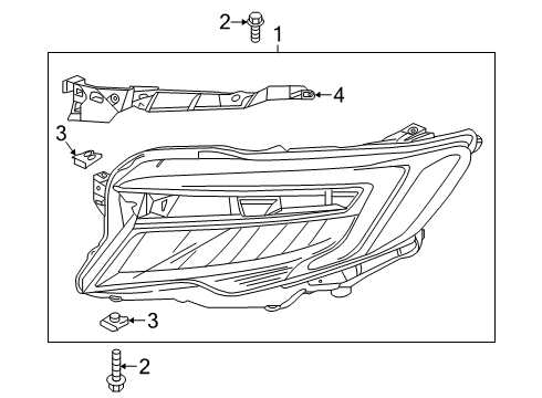 2022 Honda Pilot Headlamp Components Diagram 1