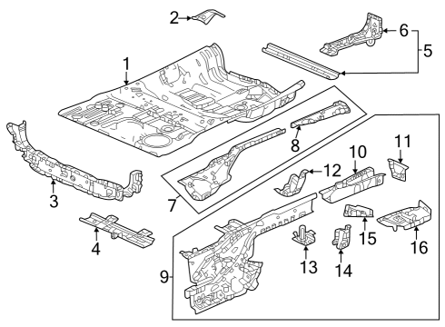 2023 Honda HR-V Rear Floor & Rails Diagram