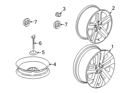 2023 Honda Ridgeline Wheels, Covers & Trim Diagram