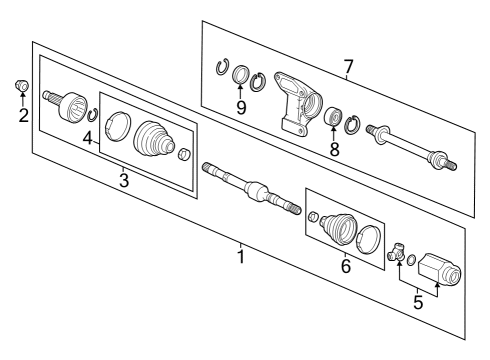 2023 Honda CR-V JOINT, INBOARD Diagram for 44310-3D4-A01