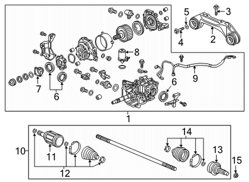 2022 Honda CR-V Hybrid Axle & Differential - Rear Diagram 2