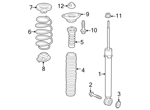 2023 Honda CR-V Hybrid Shocks & Components - Rear Diagram 2