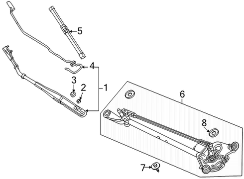 2022 Honda Civic Wiper & Washer Components Diagram 2