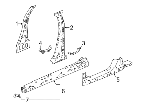 2022 Honda Accord Center Pillar & Rocker Diagram