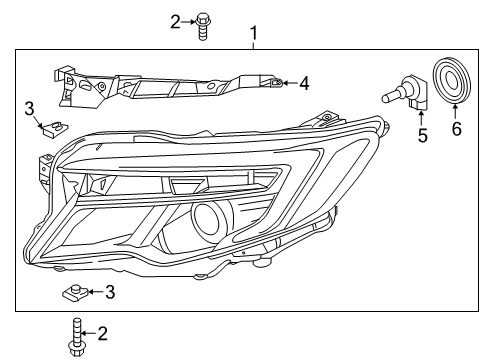 2022 Honda Pilot Headlamp Components Diagram 2