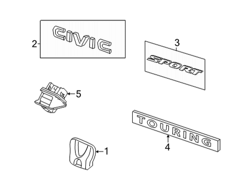 2022 Honda Civic EMBLEM, RR Diagram for 75716-T43-A00