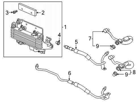 2020 Honda Ridgeline COOLER ASSY- (ATF) Diagram for 25500-5MK-033