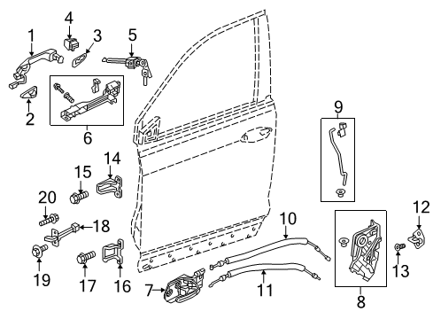 2022 Honda Ridgeline Lock & Hardware Diagram 1