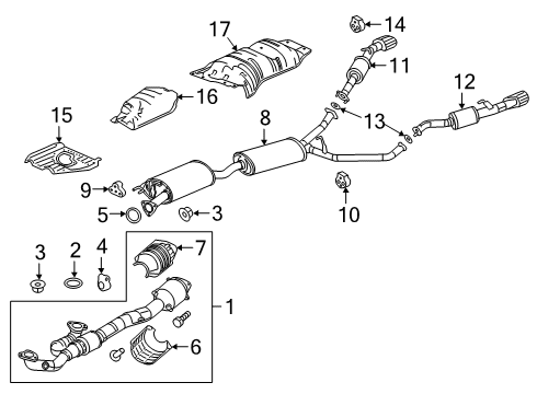 2022 Honda Passport Exhaust Components Diagram