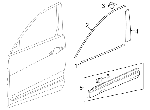 2023 Honda Pilot GARNISH, L- FR Diagram for 72470-T90-A01