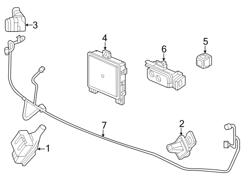 2024 Honda Pilot Electrical Components - Front Bumper Diagram