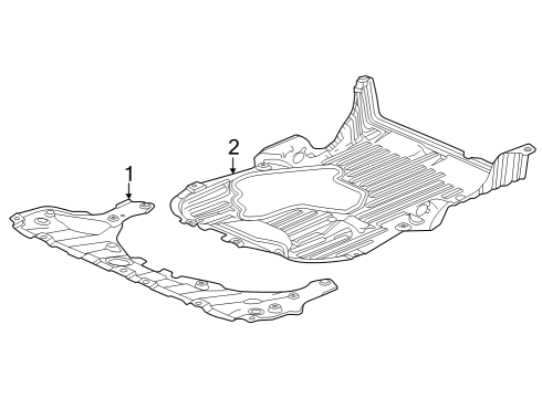 2023 Honda Pilot Splash Shields Diagram