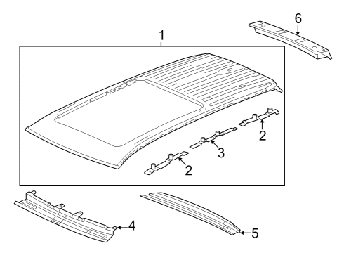 2023 Honda Pilot Roof & Components Diagram