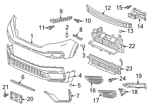 2022 Honda CR-V Hybrid Bumper & Components - Front Diagram