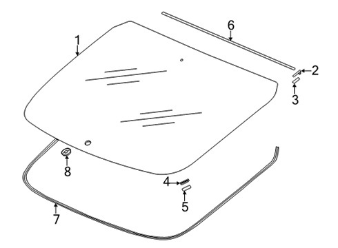 2022 Honda Civic GLASS SET, RR Diagram for 73211-T47-A01