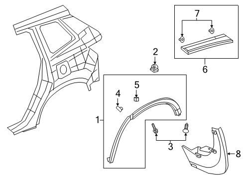 2022 Honda Passport Exterior Trim - Quarter Panel Diagram