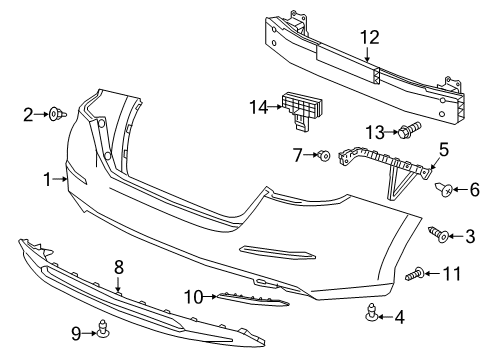 2022 Honda Insight Bumper & Components - Rear Diagram