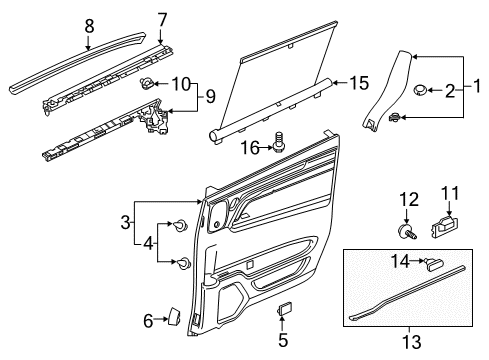 2021 Honda Odyssey SW ASSY-, RR- P/W Diagram for 35780-THR-A13