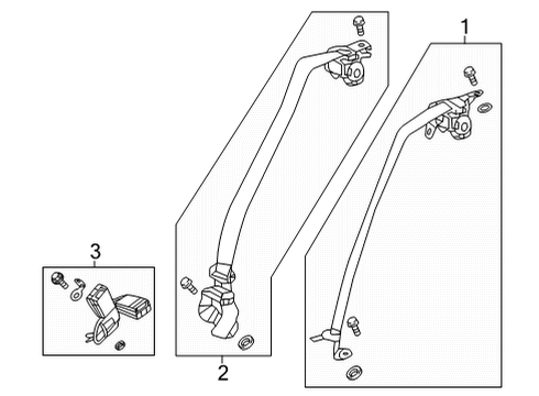 2023 Honda Civic Rear Seat Belts Diagram 1