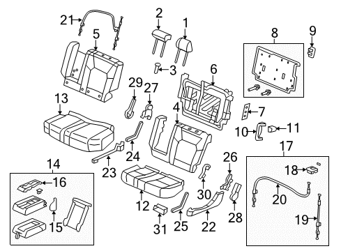 2022 Honda Pilot Second Row Seats Diagram 2