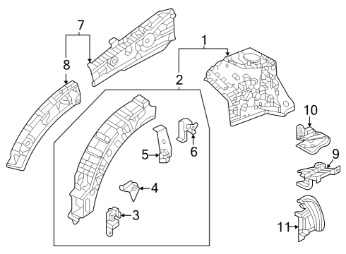 2023 Honda HR-V Structural Components & Rails Diagram 2