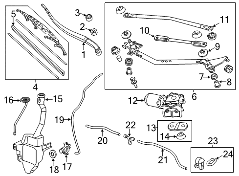 2015 Honda Odyssey Rubber, Blade (550Mm) Diagram for 76632-TK8-A04