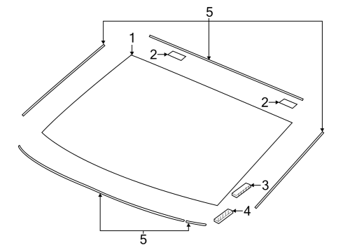 2023 Honda Accord SET, RR- WSHLD GLASS Diagram for 73211-30A-K01