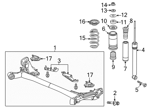 2022 Honda HR-V DAMPER UNIT, RR Diagram for 52611-T7W-A02