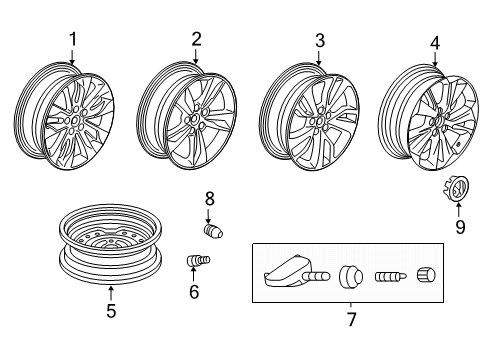 2024 Honda Odyssey W-DISK (19X7 1/2J) Diagram for 42700-THR-A91