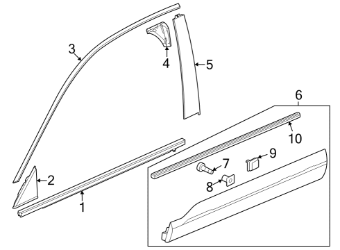 2023 Honda CR-V MOLDING, L- FR Diagram for 72465-3A0-A01