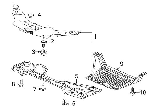 2022 Honda Ridgeline Splash Shields Diagram