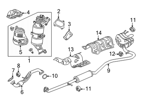 2022 Honda Civic CONVERTER ASSY Diagram for 18150-64S-L00